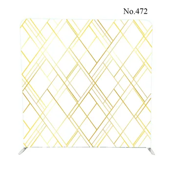 

No.472 Golden cross lines on a white background pillow case backdrop with stand for photobooth