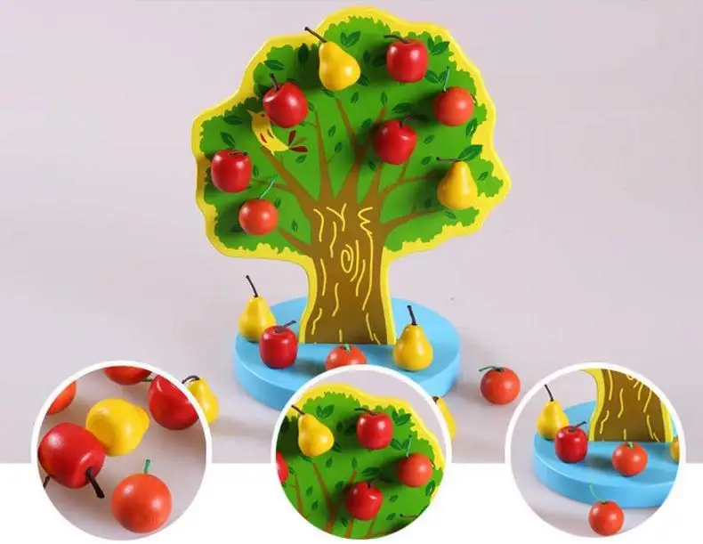 Baby Wooden Pretend Play Toys Kids Wood Apple Tree Happy Orchard Game Early Development and Mental Education Toy for Children | Игрушки и
