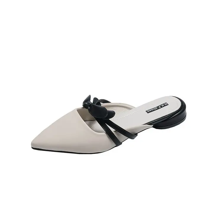 

Summer Flats Mules Lady Sandals Slippers Serpentine Slip On Pointed Toe Women Mules Outdoor Slipper Shoes Woman Slides 40