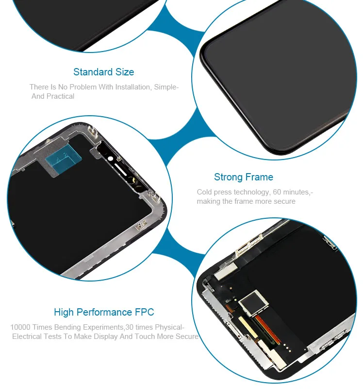 Fftrends 5 шт. высокое качество TFT класс AAA++ ЖК-дисплей сенсорный дигитайзер Рамка сборка Ремонт для iPhone X DHL