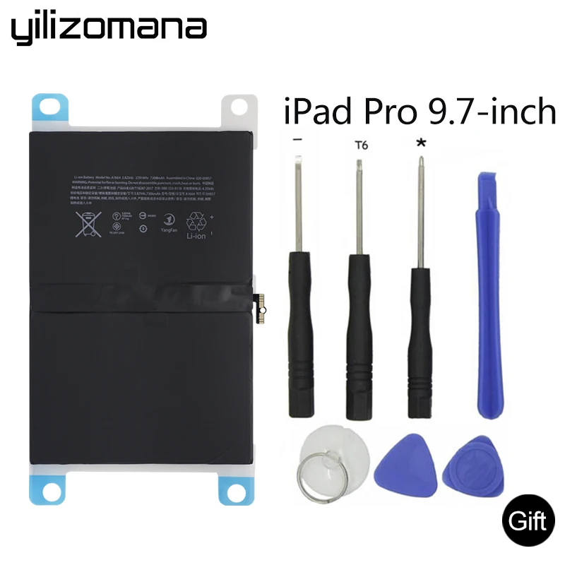 

YILIZOMANA Original Tablet Battery For Apple iPad pro 9.7 inches Capacity 7306mAh A1664 Genuine Replacement battery+ Free Tools