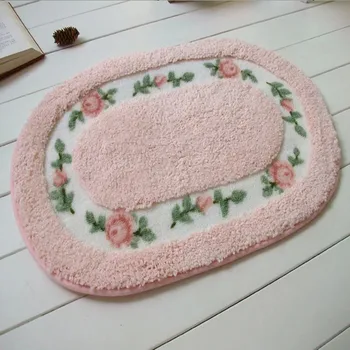 

Free Shipping 40*60cm Oval Pastroal Printed Skidproof Rug Hallyway Mat Carpet Warm Healing Bathroom Rug/Area Rug/Pad/Door Mat