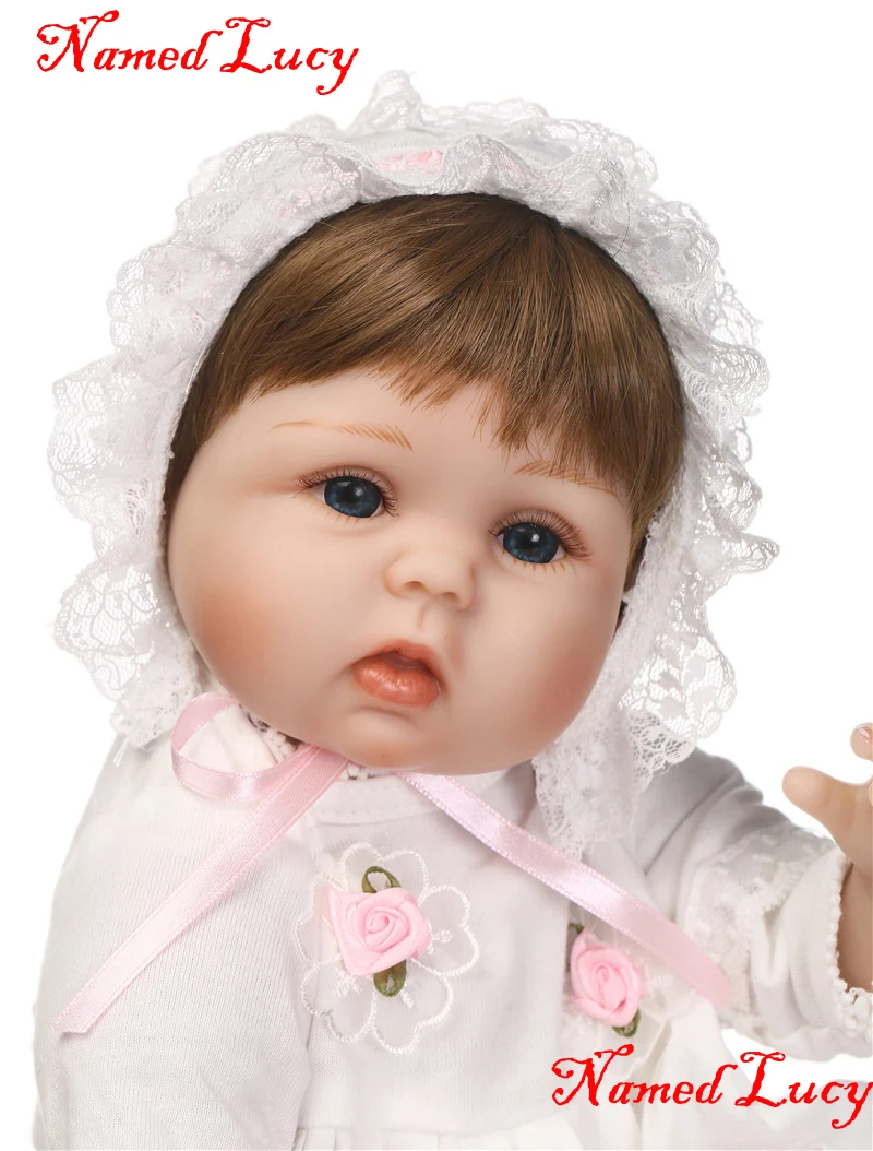 Bebe girl reborn силиконовые куклы 18 &quot40 см NPK Брендовое белое платье принцессы для