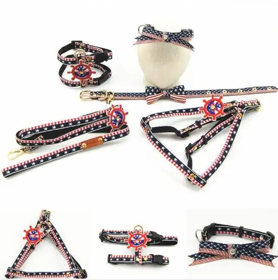 

Sailor Series Pet Clothes Dress Puppy Dog Collar Leash for Small Medium Animals Pet Walking Harness For Cat Kitten Dropship