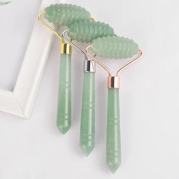 

Single Head Face Roller Natural Green Aventurine Micro Needle Massage Crystal Anti Cellulite Skin Health Care Tool Health Care