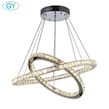 

Modern led lustres 60W Big D60+D80cm Chandelier Lighting LED Crystal hanging Light for Foyer Dining Room Industrial home lamp
