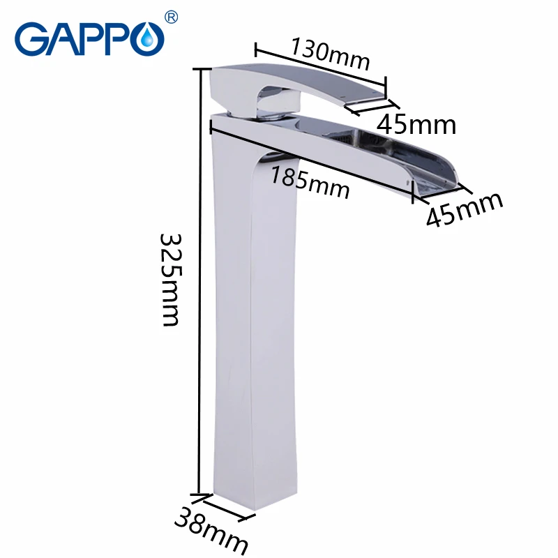 Billige GAPPO Hohe Basin Armaturen wasserfall groß messing Wasserhahn becken mischer waschbecken wasserhahn bad wasserhahn wasserhähne wasserfall mixer griferia