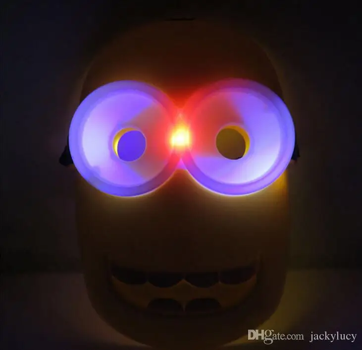  Minions Little Yellow People Cartoon LED Flash Cosplay Film Mask For Halloween Xmas Kids Toys Adult Party Decoration Supplies