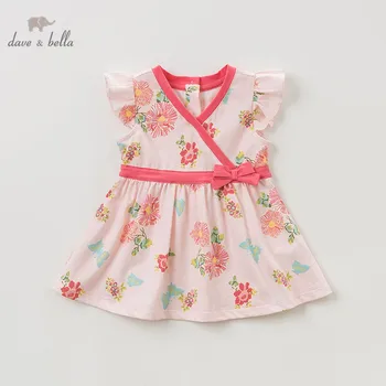 

DBA9415 dave bella summer baby girl's princess cute bow dress children party wedding flower dress kids infant lolital clothes