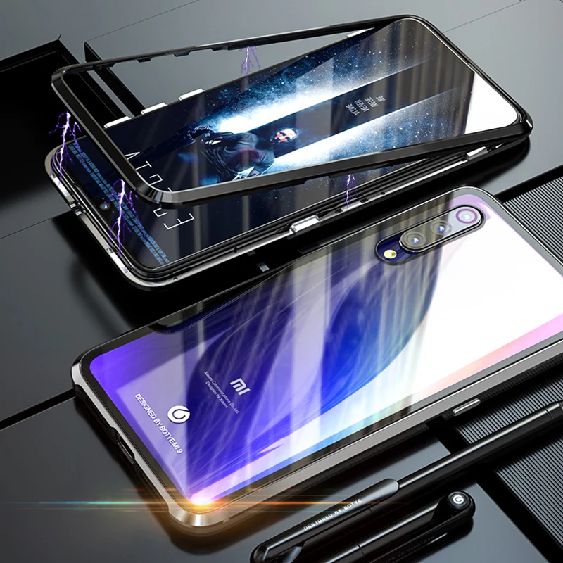 Магнитные Металлические стеклянные Чехлы для Xiaomi Mi 9 SE 9SE Mi9 Mi9SE телефон Встроенный