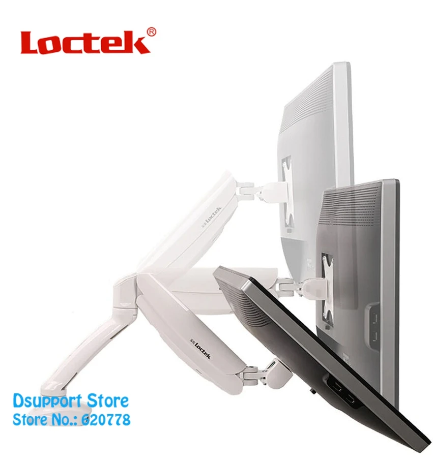 

Loctek D5 Desktop Gas Spring 10"-27" LCD LED Monitor Holder Computer Mount Arm With 2 USB Port Loading 2-6.5kgs