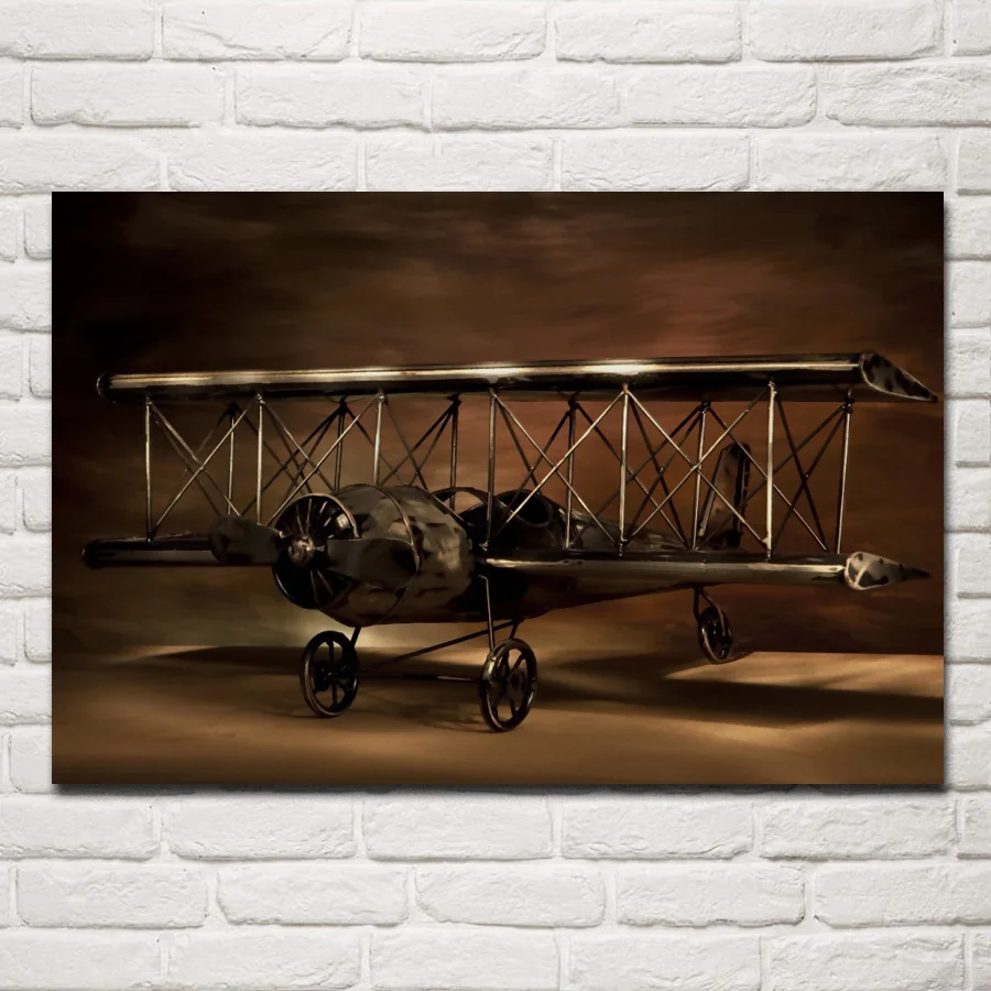 retro vintage biplane airplane plane aircraft KD388 Living room home