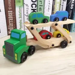 Игрушка грузовой автомобиль автомобили погрузчик Прицепы экскаватор игровые наборы дети деревянный классический модель Игрушечные