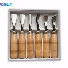 6 шт. Большой Размер Дятел сухая резьба по дереву ручная инструменты чип деталь долото набор ножей инструмент