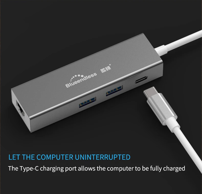 5 Гбит/с высокоскоростной MAC ноутбук конвертер разветвитель концентратор передачи usb-c Ethernet порт type-C USB 3,0 зарядка Высокое качество алюминий