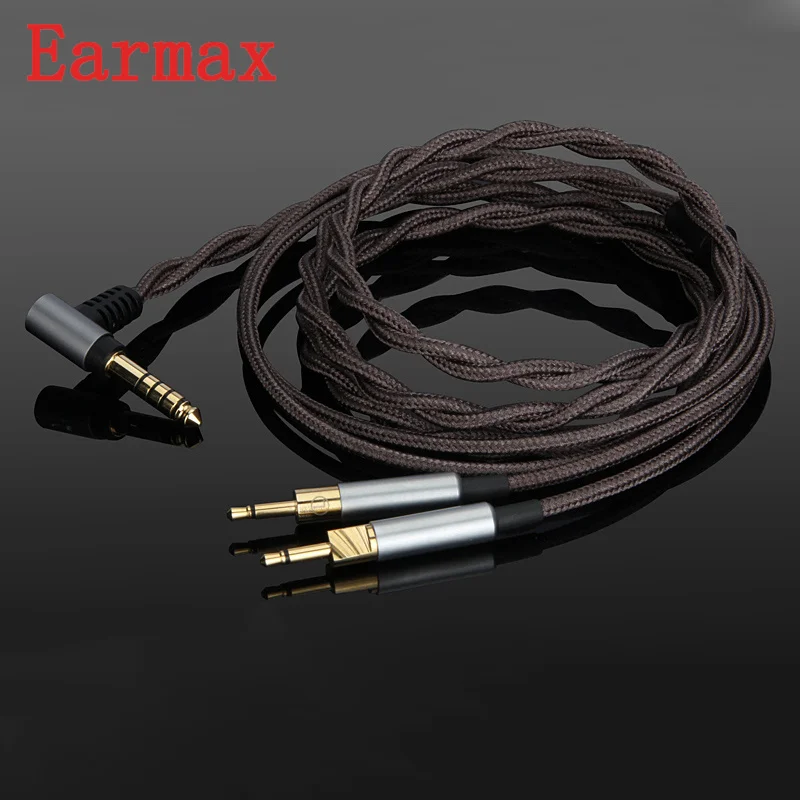 Earmax 4,4 мм кабель для наушников HIFI аудио Aux кабель OCC серебряное покрытие сбалансированный кабель обновления для Sennheiser HD700