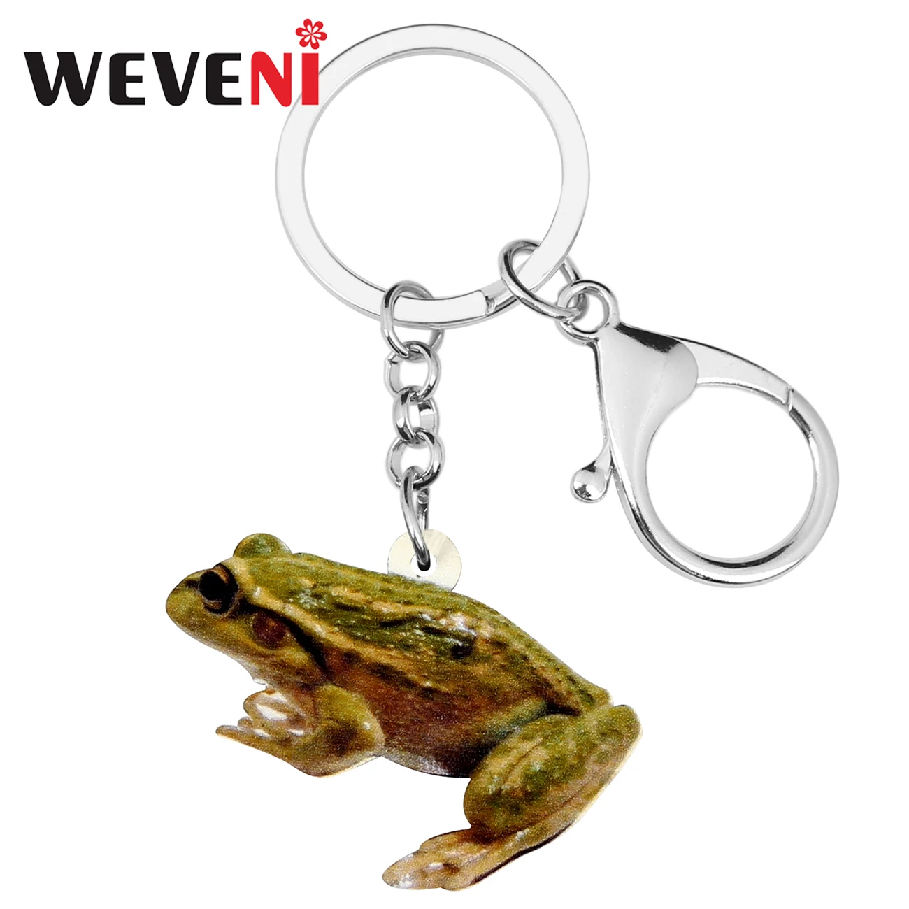 WEVENI Acrylic Cute Frog Key Chains Keychain Holder Animal Jewelry For