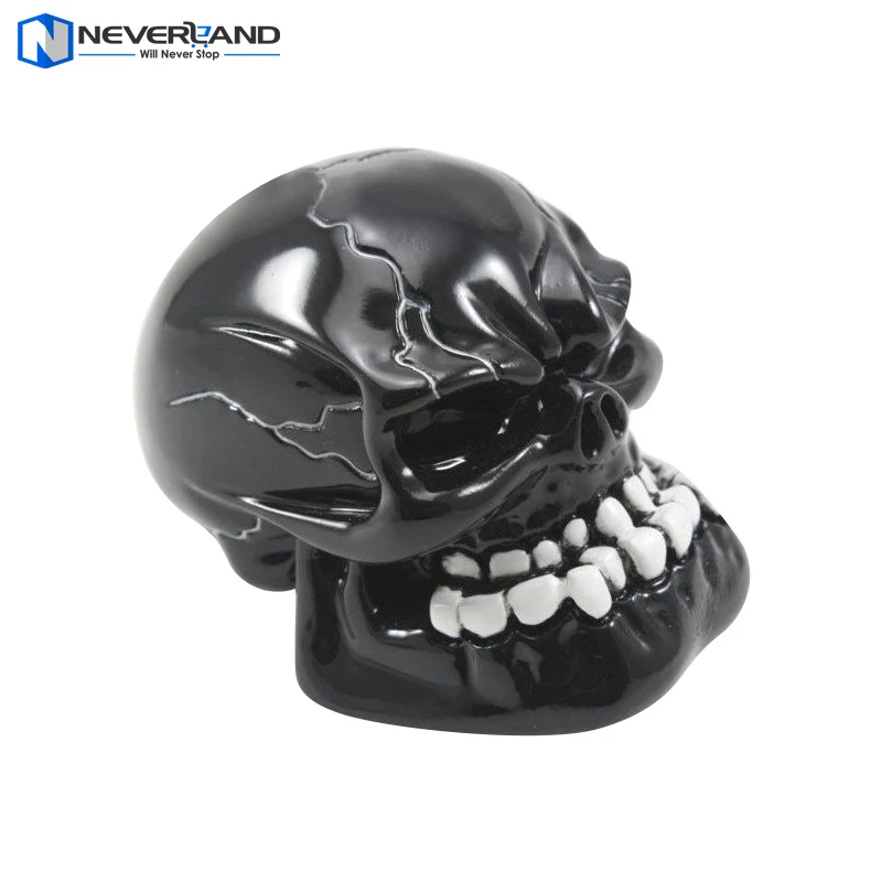 NEVERLAND Universal Manual Gear Shift Knob Shifter Lever Knob Black Skull pomo marchas