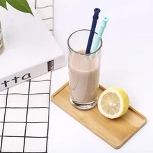 Складная Силиконовая соломинка для питья, многоразовая Складная соломинка для питья с чистящей щеткой, коробка для переноски, кухонные принадлежности