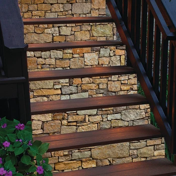 

Stone portes decoration Landscape 3D Stairs Stickers Home Decorative Stair Wall Decals Floor Paste PVC Waterproof Wall Stickers