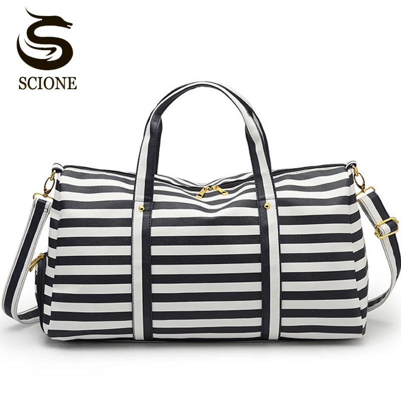 

Scione PU Leather Travel Bag Men/Women Waterproof Travel Duffle Bag Male Shoulder Bags Duffel Tote for Men Female Luggage Bags
