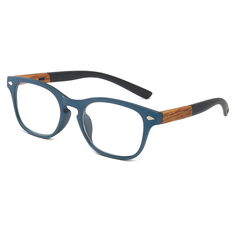 Higodoy пластиковые модные очки для чтения старые прозрачные квадратные очки мужские и женские зеркальные удобные очки для чтения - Цвет оправы: blue