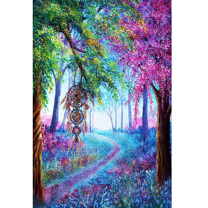 

5D DIY Diamond Painting Cross Stitch Full Drill Round Flower Sea Diamond Embroidery Diamond Mosaic Tree Pictures Home Decor