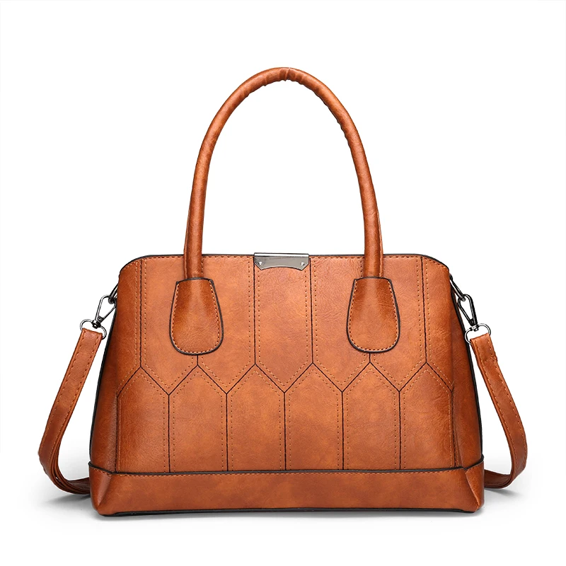 

Women Handbags PU Leather Totes Bag Three-layer High CapacitLadies Top-handle Crossbody Shoulder Bag Female Simple Style Handbag