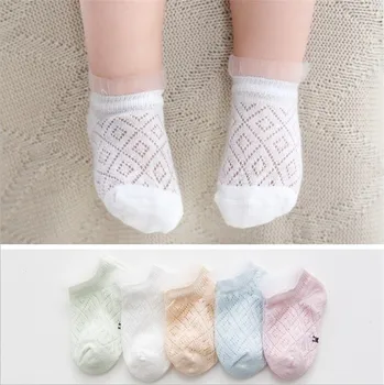 

5pcs\set Lace Socks For Girl Age 0-5Y Summer Baby Kids Socks Toddlers Girls Mesh Socks Short Breathable Hollow Out Baby Clothing