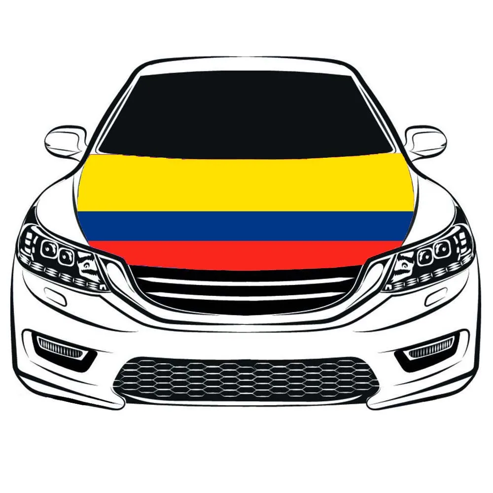 

The Republic of Colombia Hood Cover,Colombia Car Hood Cover flag,Engine Flag,100% spandex,Four side projectile fabric