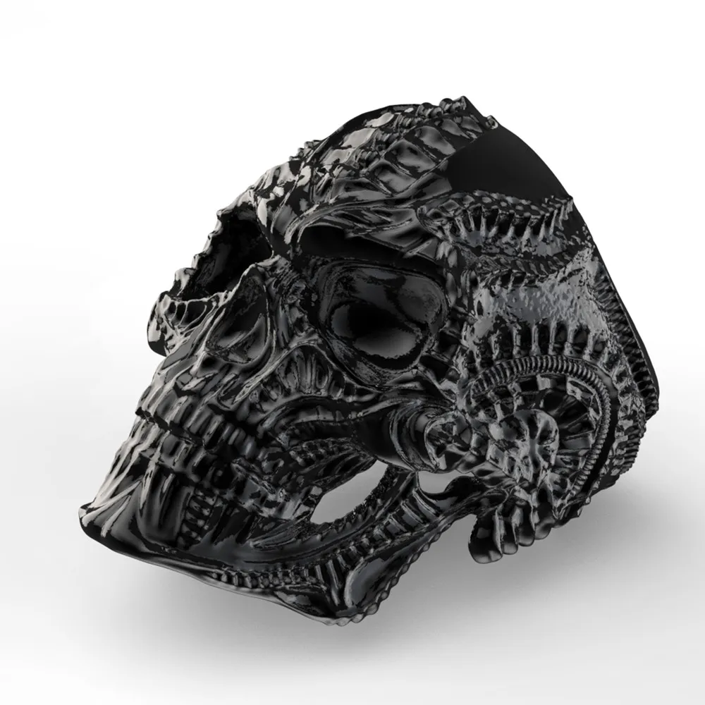 

Stainless steel special-shaped skull ring for men's riding domineering punk ring