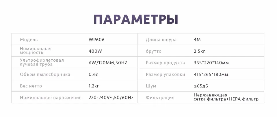 Пылесос от клещей PUPPYOO WP606, со склада в России, стерилизация уф-излучением, профессиональный анти клещевой пылесос