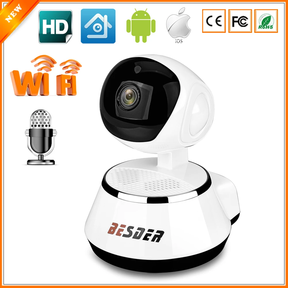 bilder für BESDER P2P Wifi Kamera IP 720 P Indoor Pan Tilt Mini IR Nacht Vision Ip-kamera Mit SD Card Slot Zwei-wege Audio Interne Antenne bilder für BESDER P2P Wifi Kamera IP 720 P Indoor Pan Tilt Mini IR Nacht Vision Ip-kamera Mit SD Card Slot Zwei-wege Audio Interne Antenne
