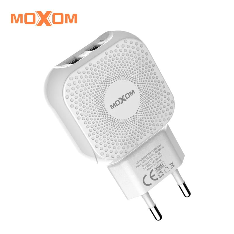 Настенное зарядное устройство MOXOM USB для Samsung iPhone с двумя портами Xiaomi адаптер