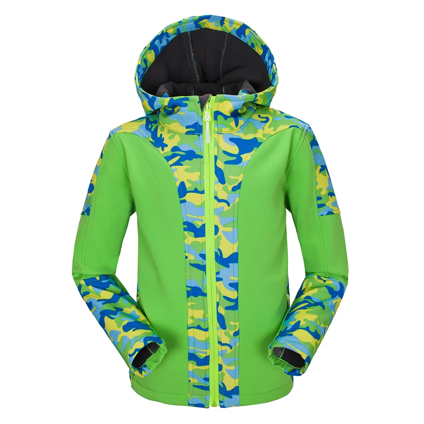 Children Winter Fleece Softshell Jackets Kids Waterproof Thermal Coat