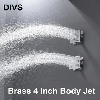 

Bathroom Accessories SPA 10CM Brass Chrome Shower Body Jet 4 Inch Massage Spray Jets Rainfall Shower Head Square