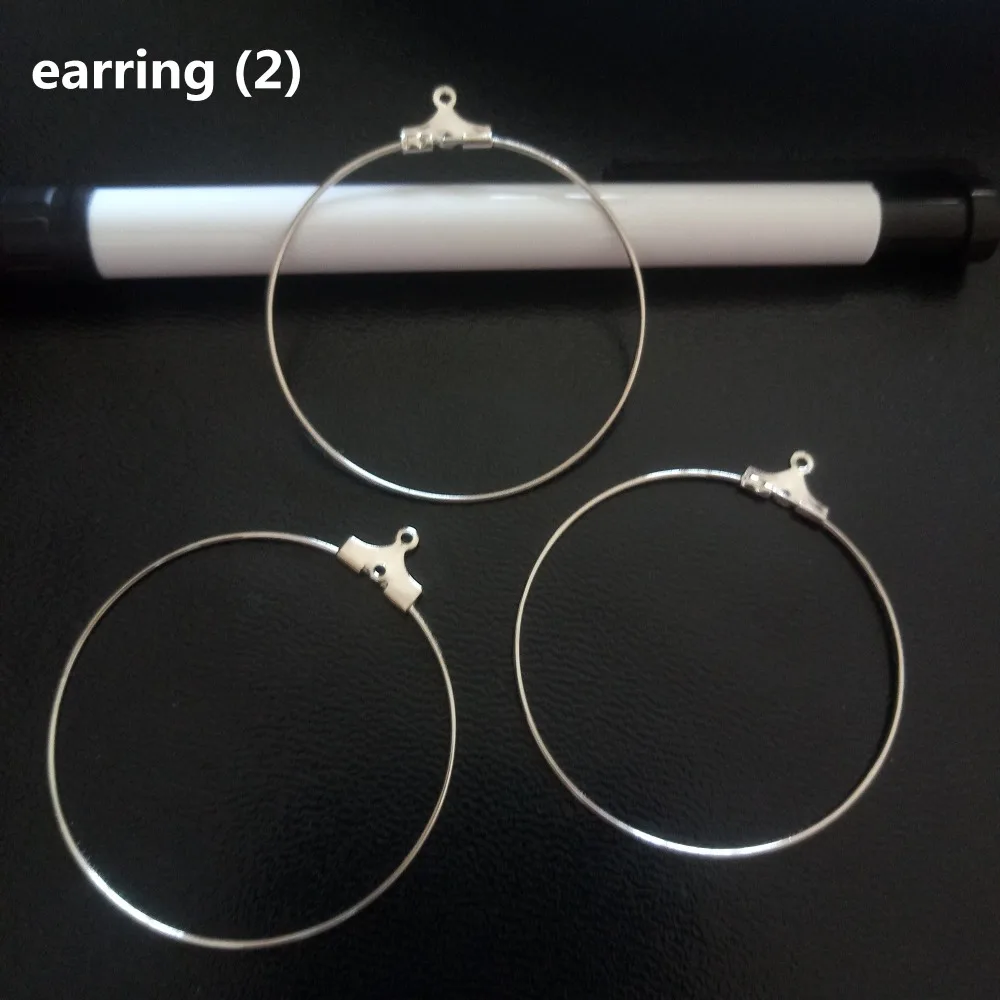 

Fashion 100pcs Big Earring Circle gold/white K Fit DIY Jewelry Making earrings Findings Supplies For Jewelry 40mm