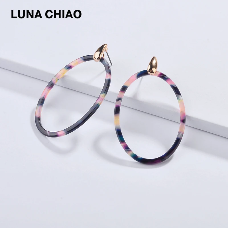 Женские серьги-подвески LUNA CHIAO большие акриловые серьги овальной формы с