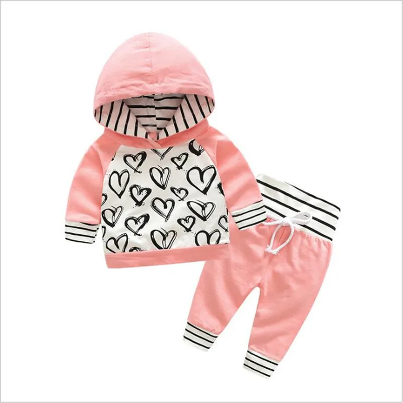 

2019 Fashion Toddler Baby Girl Kids 2PCS Floral Sweatshirt Hoodies + Pants Outfit Tracksuit Set Casual Playsuit In Spring Autumn