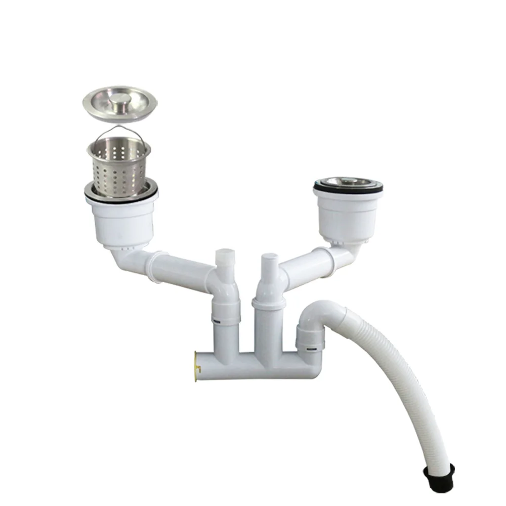  Talea Double basin kitchen sink drain pipe kitchen accessories Stainless steel sink drainer Kitchen - 32860027331