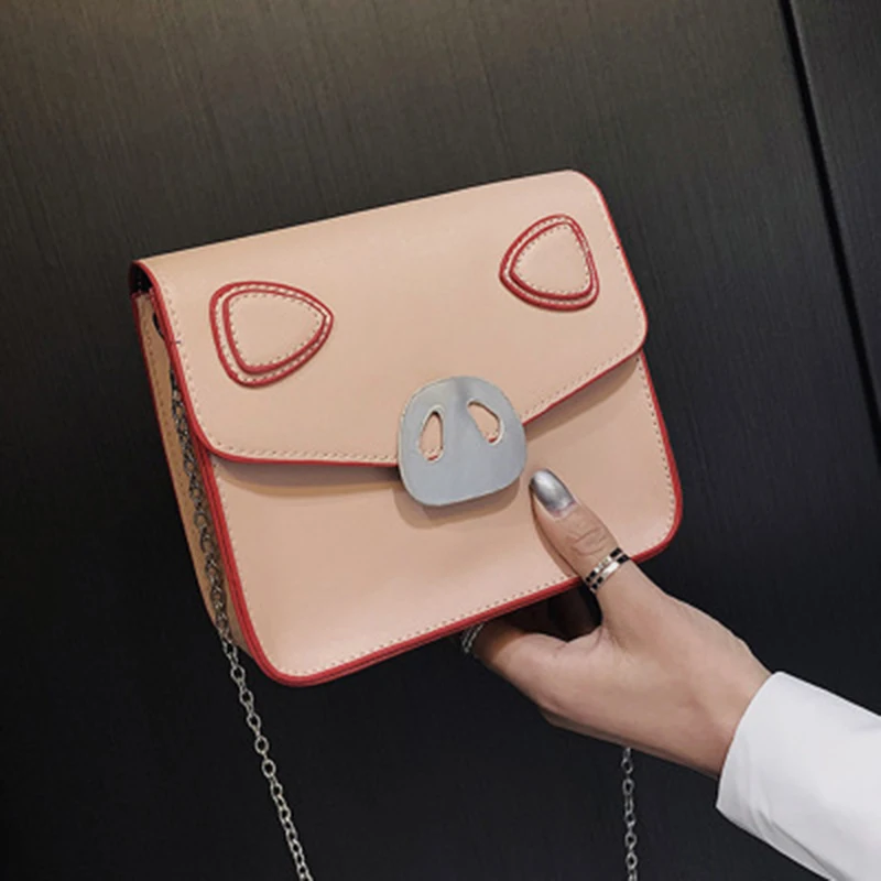 

shoulder bags for women 2019 cute cartoon student bag Retro Fashion Female Square Bag Chain PU Designer Handbag crossbody