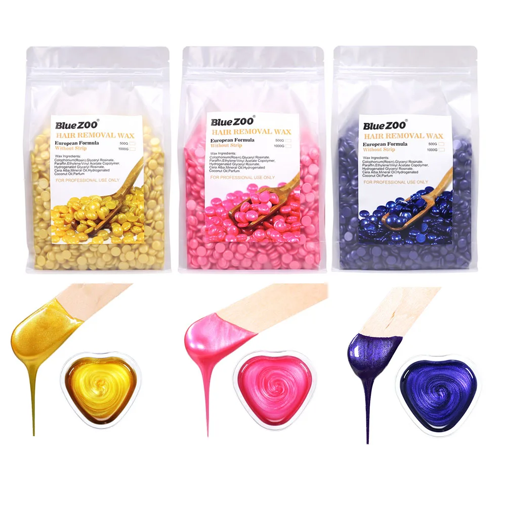 

Top selling 100g-1000g Women's Depilatory Hot Film Hard Wax Pellet Waxing Bikini No Strip Hair Removal Beans Shaving Tools Drop