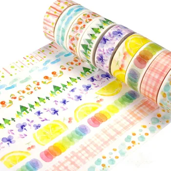 

15mm*10M Cute Kawaii Plant Flower Masking Washi Tape Colorful Decorative Adhesive Tapes For Decor Diy Scrapbooking Sticker Tape