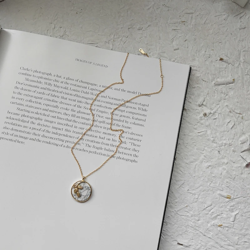 Ожерелье женское из серебра 925 пробы с подвесками в виде листьев|jewelry necklace
