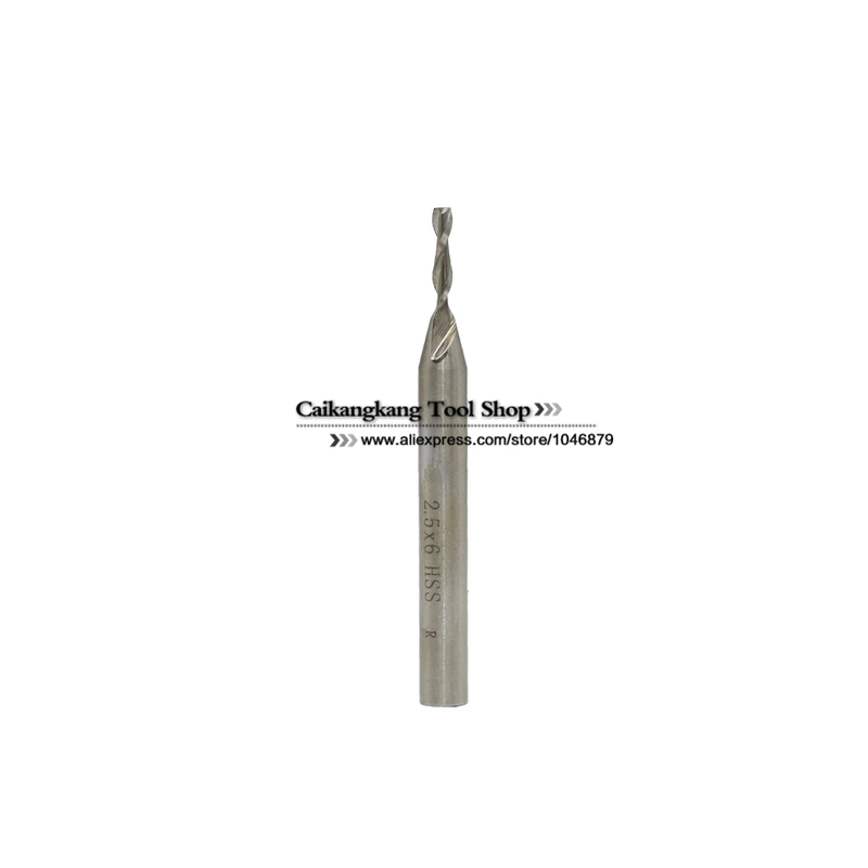 

New 2Flute Head 2.5mm End mills Milling cutter CNC bits tools W4Mo3Cr4V1 HSS & Aluminium 2F2.5*6*8*52mm