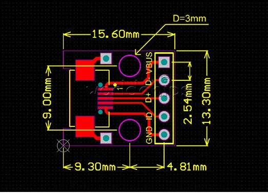 5 шт./лот Micro USB Для DIP 2,54 мм адаптер для печатной платы соединительный модуль панели Женский 5-контактный Pinboard 2,54 мм Micro USB PCB для Arduino