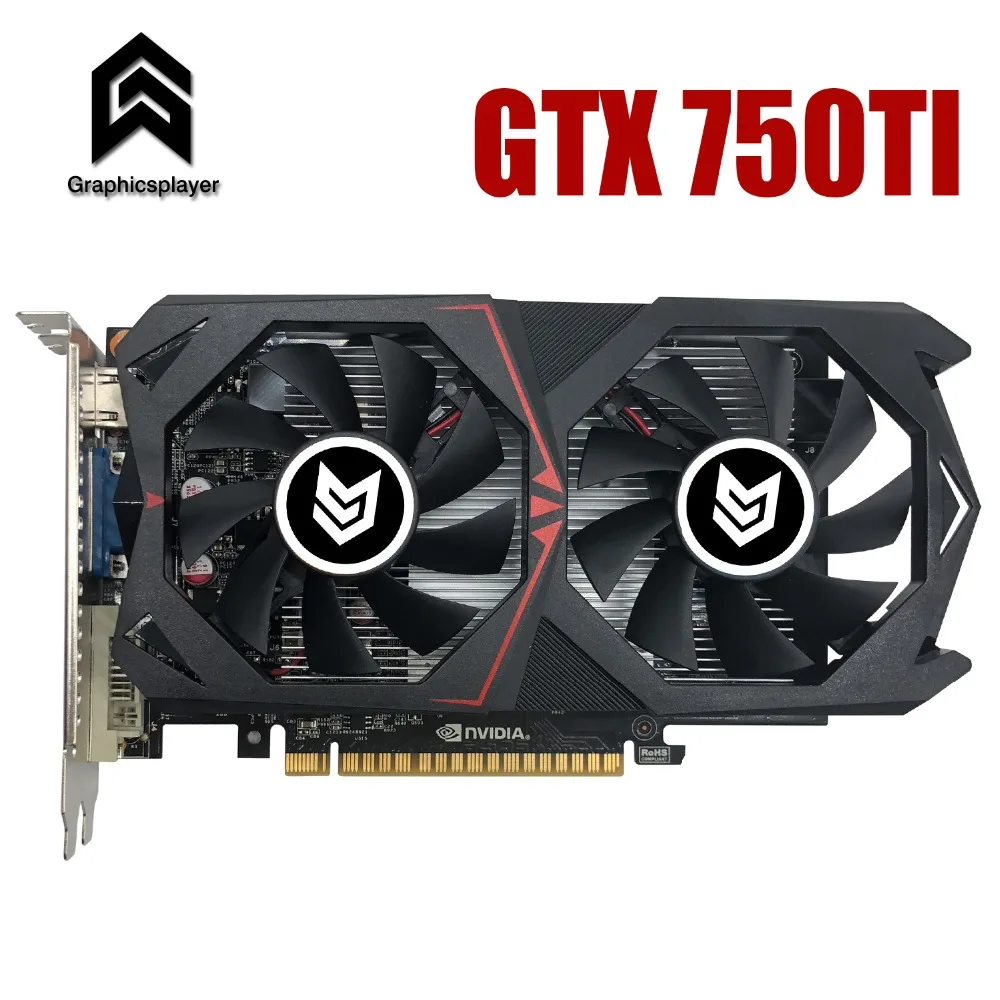 Графическая карта PCI-E 16X GTX750TI GPU 2G/2048MB DDR5 для nVIDIA Geforce чип компьютерная видеокарта ПК