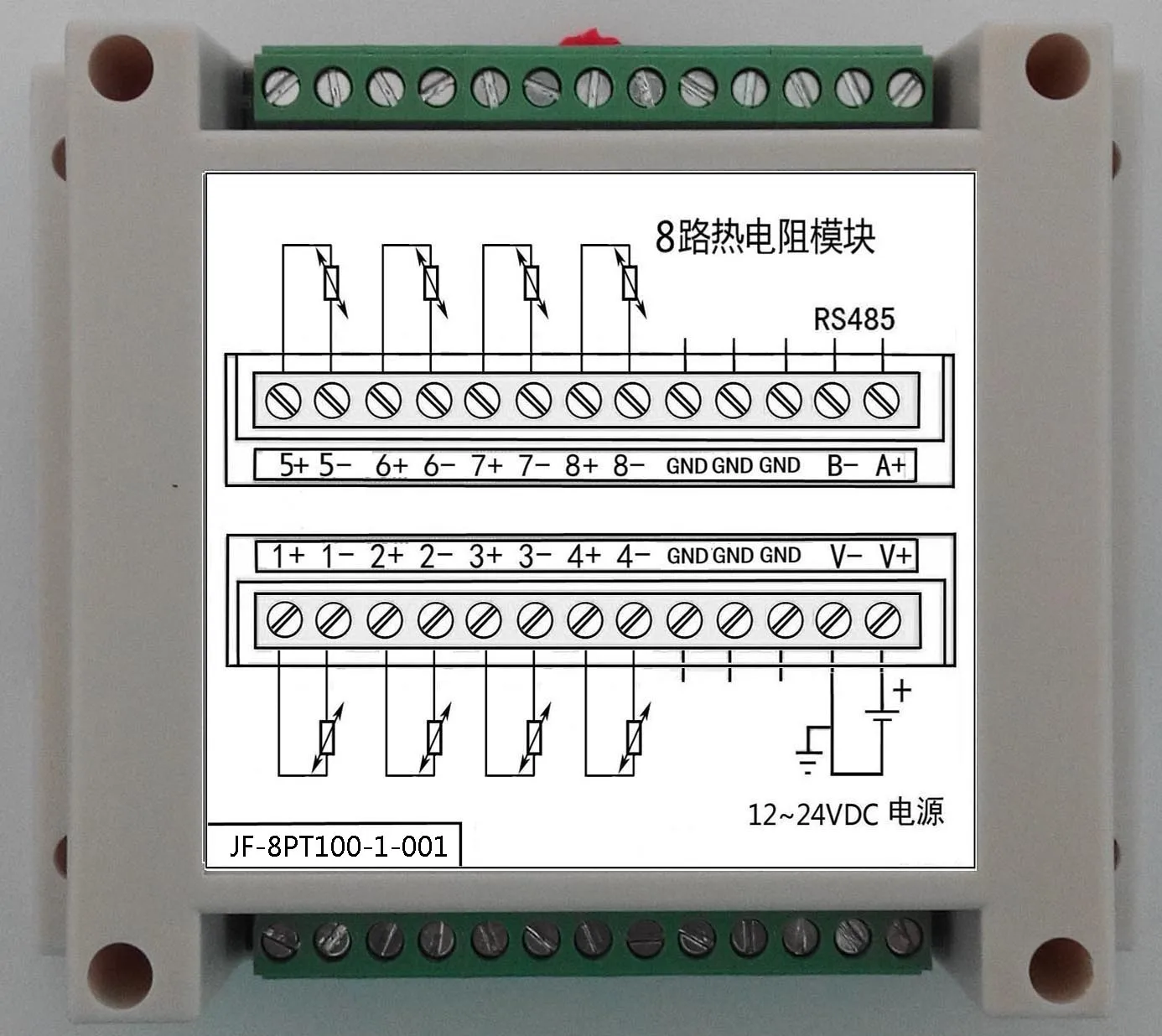 

8 temperature acquisition, Pt100 module, support Modbus-RTU King View