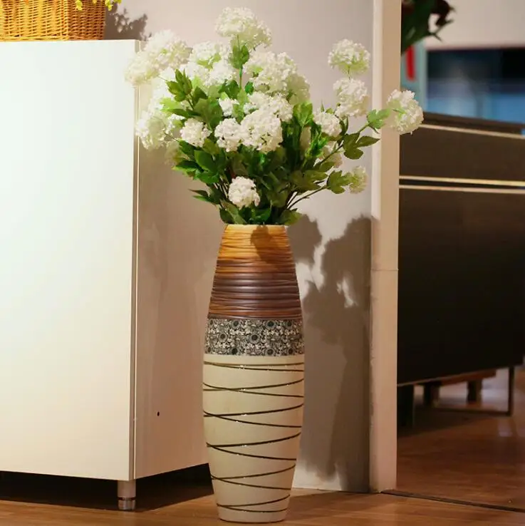 

Chinese ceramic floor vase, home living room large ornaments, handmade flower arrangement dried flower special vase