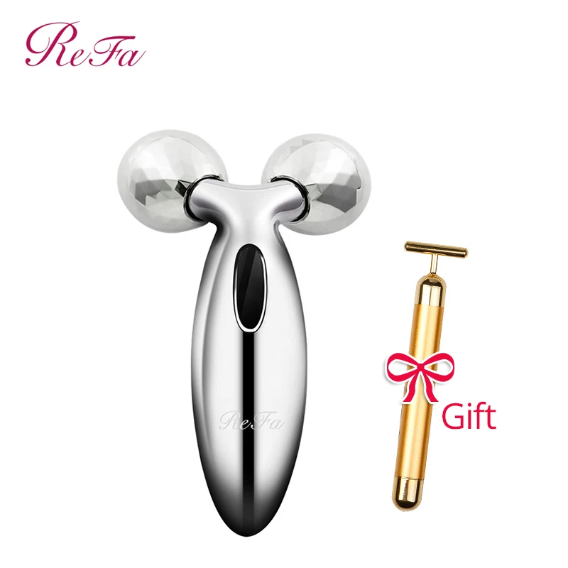 ReFa CARAT Facial Massager Platinum Coated Roller Solar Energy Micro-current Waterproof Facial Lifting Body Slimming Dotex